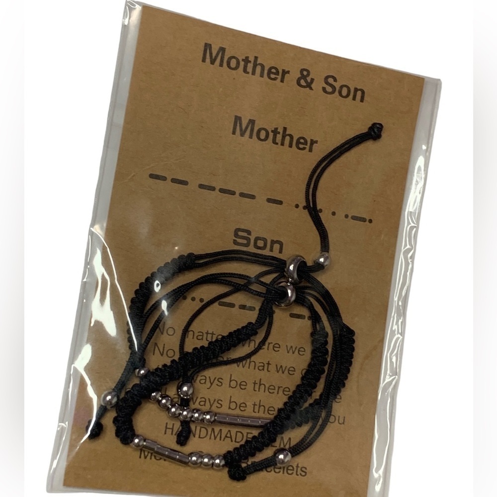 Morse code, mother, and son bracel